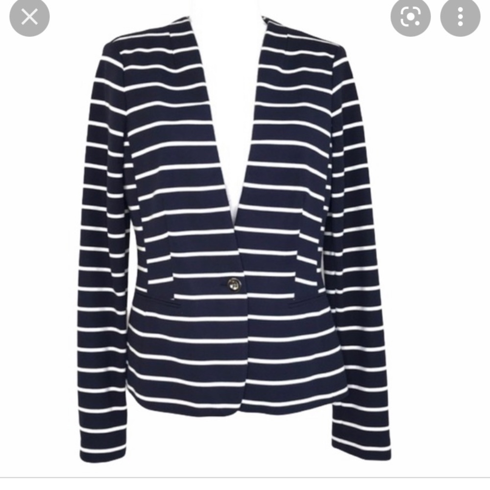 Banana republic nautical navy and white striped blazer